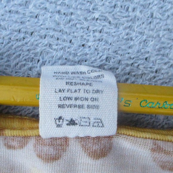 Anthropologie’s Moth Top Women's S Yellow Floral Short Sleeve Pink & Red Flowers - Picture 9 of 13